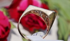 14k yellow gold ring 2.50ct diamond sz 10.5 vintage handmade 10.25gr N3070G