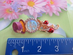 Aurora Moon Face Brooch Pin Enamel Hat Rhinestone Red Jingle Bells NEW