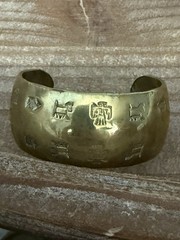 Vintage Brass Thunderbird Cuff Bracelet Southwestern Tribal Boho Artisan Unisex