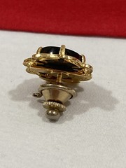 Vintage JJJ Signed 1/20 12k G.F. Gold Filled Black Onyx Mens Tie Tac or Pin