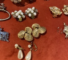 Lot Of Vintage Clip On Earrings Lot 14 Pair Lot Clip Screw Back Earrings Lot