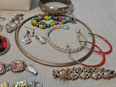 Silver Tone Jewelry Lot All Wearable 1lb +