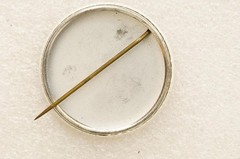 Vintage Metal Pinback Button Can You See Harvey Question Mark