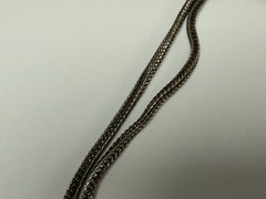 900 Silver Niello Heart Collar 18” Necklace Ornate Inlay Double Strand