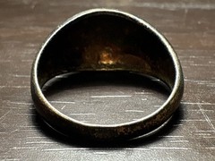 NF Maker’s Mark Sterling Silver Domed Signet Ring Vintage