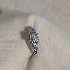 Vintage 14K Two-Tone Gold Diamond Illusion Ring Art Deco Size 5 1.73g LS