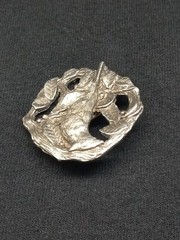 1999 Limited Edition Birds And Blooms Silvertone 3D Cardinal Design Brooch