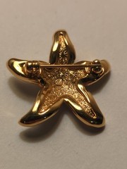 Vintage Swarovski Gold Tone Pave Crystal Starfish Brooch Pin