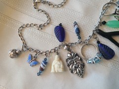 Vintage Sterling Silver Talisman Charm Necklace, Green Man, Buddhas, Rings &MORE