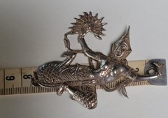 Vintage Large 75mm Pre 1949 Mekhala Goddess Siam Sterling Silver Brooch 14 grams