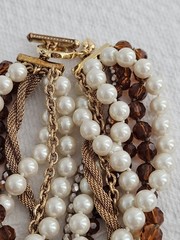 Estate Necklace Lot Rhinestone And Beaded Carol Lee Original Box EUC