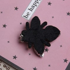 4Pcs Bees Sequins Rhinestones Bead Brooch Patches Applique Vintage Embroidered F
