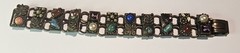 VINTAGE UN-SIGNED SELRO SELINI CHUNKY MULTI-STONE PANEL BRACELET