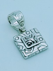 Vintage unique style silver Tone square shape Pendant charm fashion jewelry