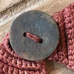 Vintage Tribal￼ Brown Naga Bead Necklace, India Quarter Coin Closure