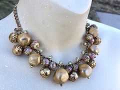 Verified D&E Juliana Book Piece Venetian Wedding Carved Roses Necklace