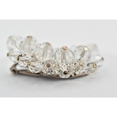 Laguna Vintage Clip On Crystal Earrings Clear Climber Bridal Signed 1950s A24