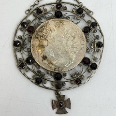 Silver Necklace Chain Mounted German Bavaria 1774 Thaler Coin