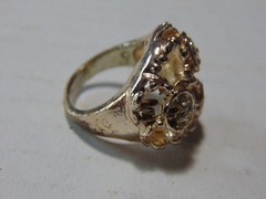 Vintage Gold-toned free-form Cluster Ring Size 5 – FREE SHIPPING