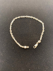 Unisex Sterling vintage silver bracelet Heart shape stamp on clasp with 5K.