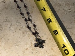 🏰 VINTAGE Garnet 925 STERLING SILVER CROSS Pattée Necklace MEDIEVAL GOTHIC 11g