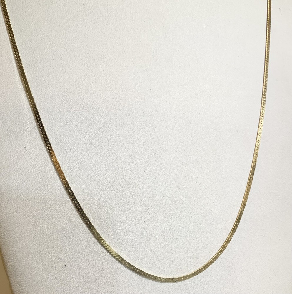 Vintage New Old Stock Yellow Gold Plate Woven Chain Necklace 24” 2mm