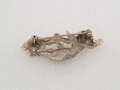 Vintage Silver Tone Angel Cherub Floral Brooch