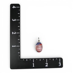 Sterling Silver & Enamel Let Us Not Forget Charm USA Patriotic Flag Brown County