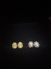 14K Shell Cameo Earrings – Two Pairs! 1930s Gold, 4 solid 14k butterfly backs