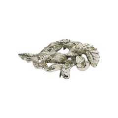 LISNER Brooch LEAF Pin Modern Modernist Signed Textured Vintage 2.25 in