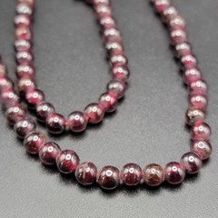Natural Garnet Bead Necklace 4mm Red Stone Strand Choker Double Wrap Bracelet