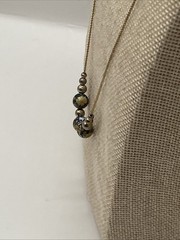 2.97 Vintage necklace, gold tone, chain, cloisonne charms