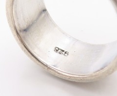 925 Sterling Silver Vintage Ring Modernist Bird Spinner Band Sz 4.5 RG36294