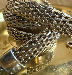 GC 925 Sterling Silver Woven Chain Necklace • 18” 41.4g Gold Tone Patina finish
