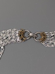 Vintage Silver Tone 7 Chain Choker Necklace Byzantine Classic MCM 15.5 in