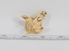Flying Eagle Scarf Slide Gold Tone Patriotic Jewelry Bolo Beautiful! UNUSED