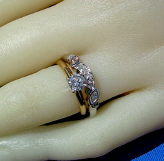 Original EARTH MINED DIAMOND Wedding Band 14K GOLD Guard Enhancer Stack Ring