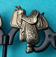 Western Saddle BEST Signed Pierced Earrings (Cowgirl Horses Texas Lonestar)