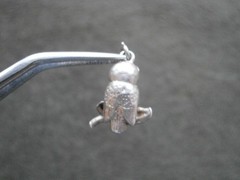 Owl on Branch Vintage Solid Sterling Silver Bracelet Charm Pendant 2.6g