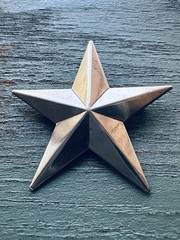 Vintage Jan Michaels San Francisco Silver Tone General Star Brooch Pin Signed