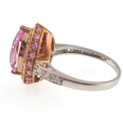 Fabulous 14k Solid Rose and White Gold Natural Kunzite and Diamond Ring Sz 8