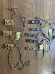 Vintage Lot Imported Rare Wood Necklaces Pieces Teak Walnut 1970s Leather Asian