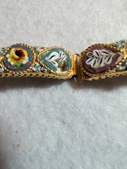 Mosaic 7 1/2 Inch Bracelet Gold Tone Missing Tessarae As Shown