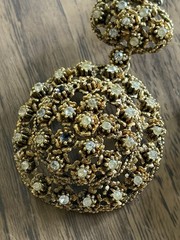 VTG CELEBRITY NY Cabochon Rhinestone Pendant Chain 18” Necklace