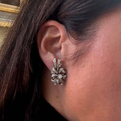 Mid Century 2.50ctw Diamond Platinum Earrings