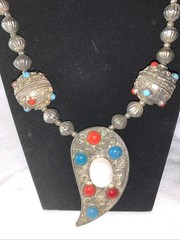 OLD TIBETAN NEPALI Necklace Turquoise Coral – TRIBAL Handcraft Design Vintage