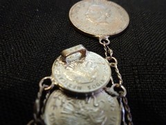 # 654- VINTAGE MEXICO COIN BRACELET-21 REAL COINS