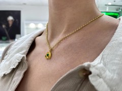 0.68tcw Vintage Natural Emerald & Diamond Camera Lens Pendant Charm 24K Gold