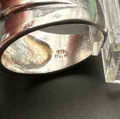 Modernist Smooth Ring Vintage Signed Italy 925 Sterling Silver Size 7.75