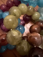 Vintage Lucite Bracelet Lot Marbled Plastic Stretch Bead Bracelets 10